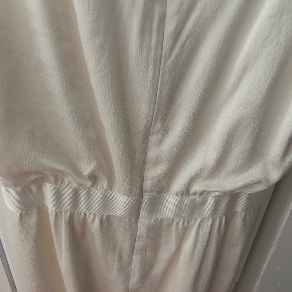 EUC LOFT White Dress w/Gem Accents, Lined and Sleeveless, Perfect Gemstones!!! - Picture 8 of 15